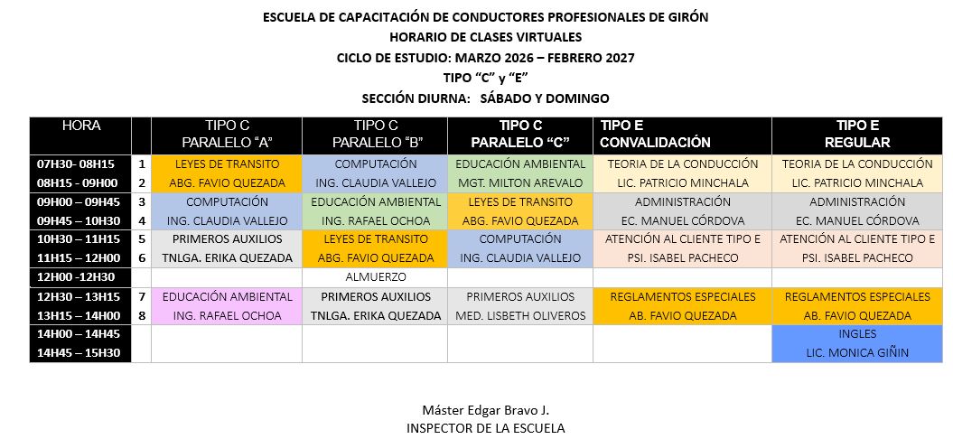 horario